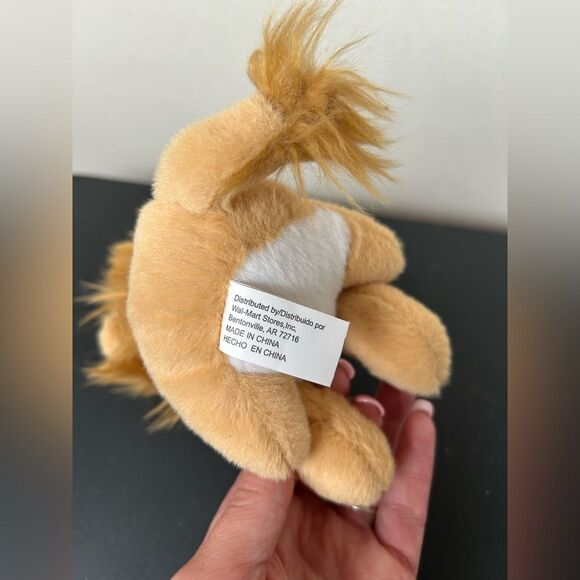 Tan and White Plush Stuffed Lion Toy with Kawaii Features - Picture 2 of 5